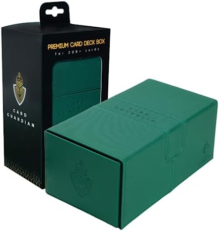 Card Guardian - Premium Double Deck Box (Black) for 200+ cards Trading Card Games TCG Perfect for Magic the gathering (MTG), Commander Deck, Yugioh Deck Box, Sports Card Storage Boxes Card Guardian