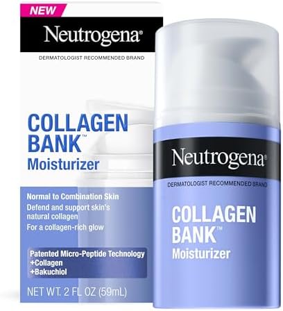 Neutrogena Collagen Bank Face Moisturizer, Daily Anti-Aging Face & Neck Collagen Cream with Bakuchiol, Face Lotion to Support Skin’s Natural Collagen for Visibly Plump Skin, 2 fl. oz Neutrogena