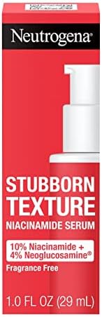 Neutrogena Stubborn Texture Resurfacing Serum With 10% Niacinamide & 4% Neoglucosamine designed for Acne-Prone, Improves Uneven Skin Tone & Refines Texture, Fragrance-Free, 1 fl. Oz Neutrogena