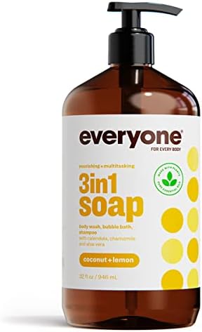 Everyone for Every Body 3-in-1 Soap - Body Wash, Shampoo, and Bubble Bath - Coconut + Lemon, 32 Ounces everyone for every body