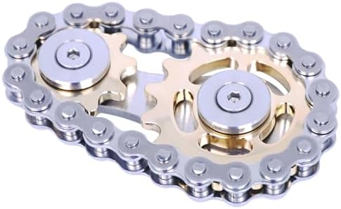 Fidget Spinner, Linkage Bike Chain Spinner Design 2 Gears Figity Spin Finger Games, Metal Stainless Steel Durable Mechanics with Smooth Bearings, Premium Figit Toy - Colorful DMaos