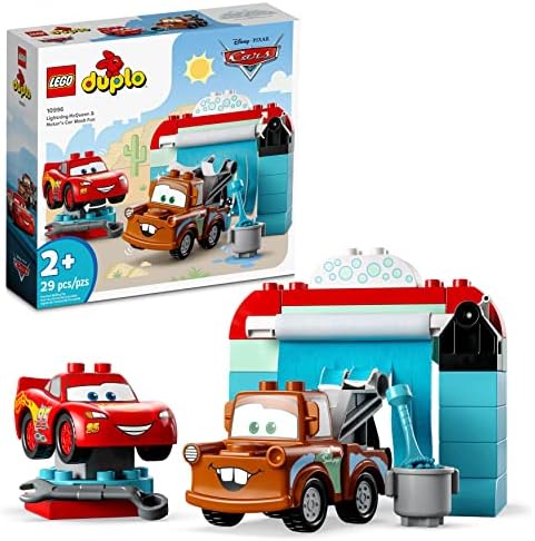 LEGO DUPLO Disney and Pixar's Cars Lightning McQueen & Mater's Car Wash Fun 10996, Buildable Toy for 2 Year Old Toddlers, Boys & Girls, Birthday Gift Idea Lego