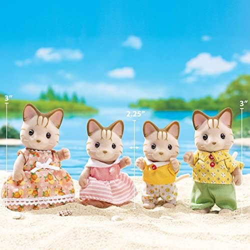 Calico Critters Latte Cat Family - Set of 4 Collectible Doll Figures for Ages 3+ Calico Critters