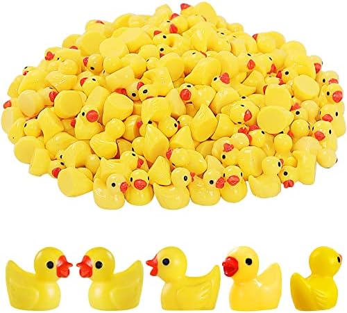 Mini Ducks 220 Pack Tiny Duck Figurines Bulk for Miniature Dollhouse Decor Accessories Garden Aquarium Potted Ornament Party Toys DIY Craft Office Classroom Activity to Hide Louhua