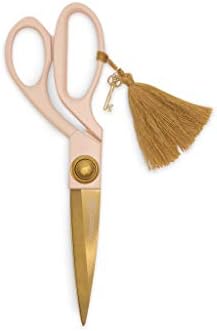 DesignWorks Ink Stainless Steel Scissors with Charm & Tassel, 7.75", Mushroom/Gold Owl Designworks Ink