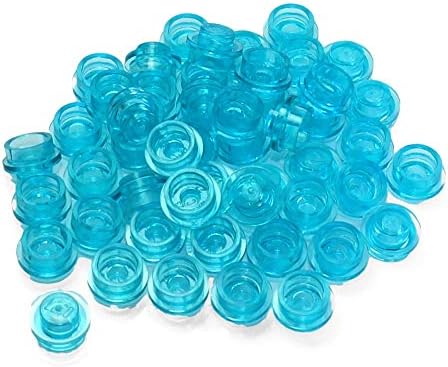 LEGO Parts: 100 Round Transparent Blue Plates 1x1 Lego