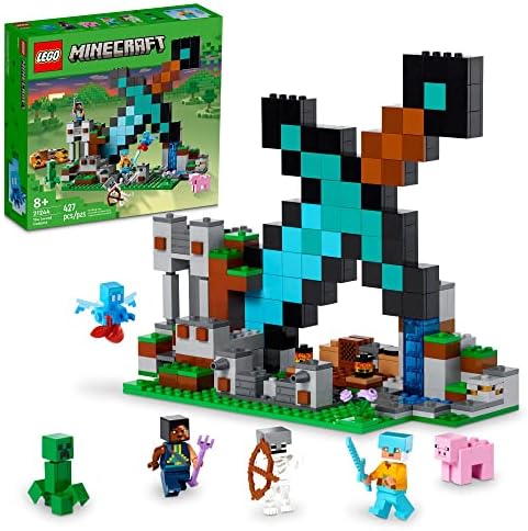 LEGO Minecraft The Sword Outpost 21244 Building Toys - Featuring Creeper, Warrior, Pig, and Skeleton Figures, Game Inspired Toy for Fun Adventures and Play, Gift for Kids, Boys, and Girls Ages 8+ Lego