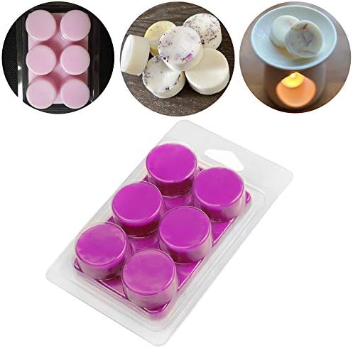 MILIVIXAY Wax Melt Containers-6 Cavity Clear Empty Plastic Wax Melt Molds-25 Packs Round Clamshells for Tarts Wax Melts. MILIVIXAY