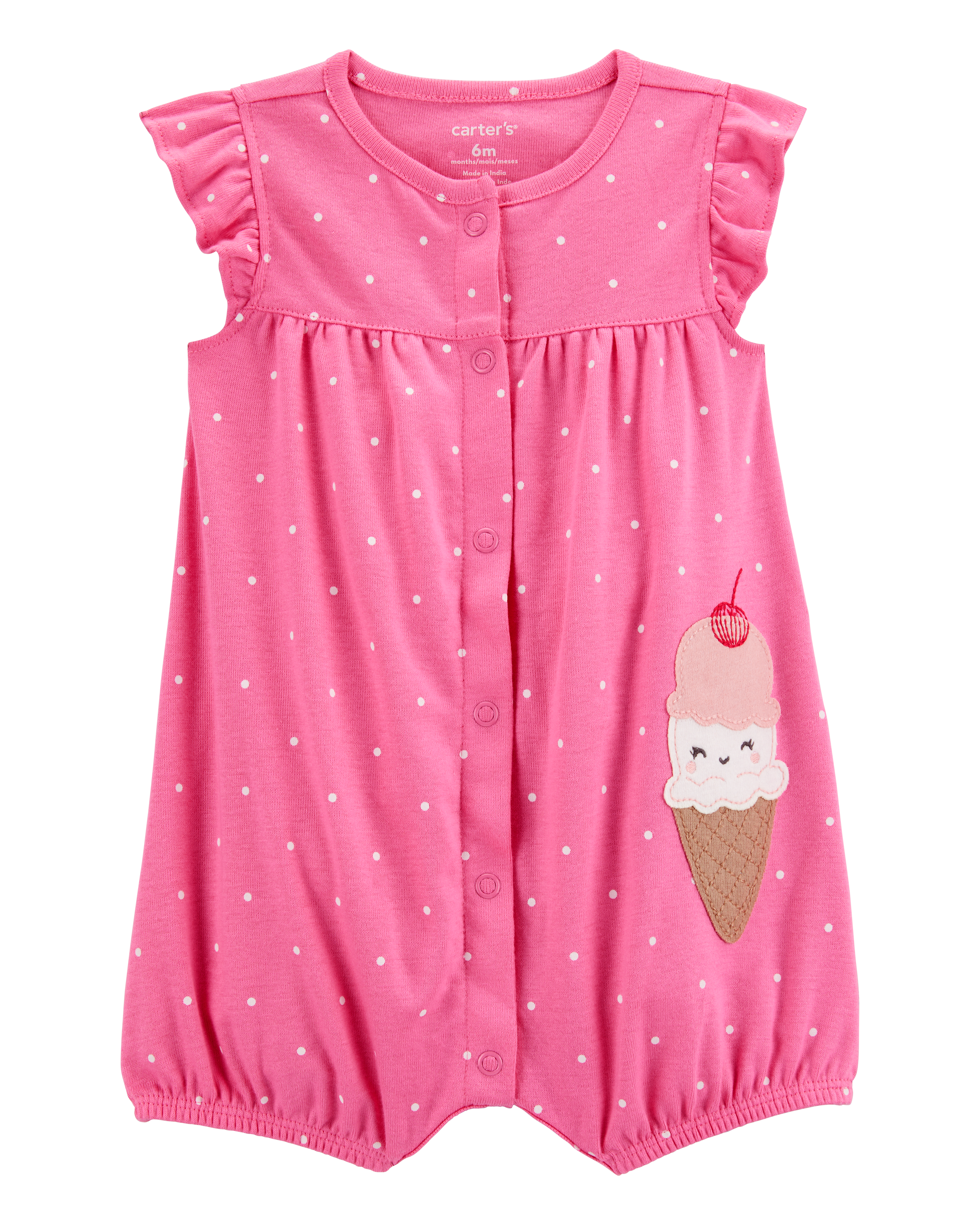 Baby Ice Cream Cotton Romper - Pink Carter's