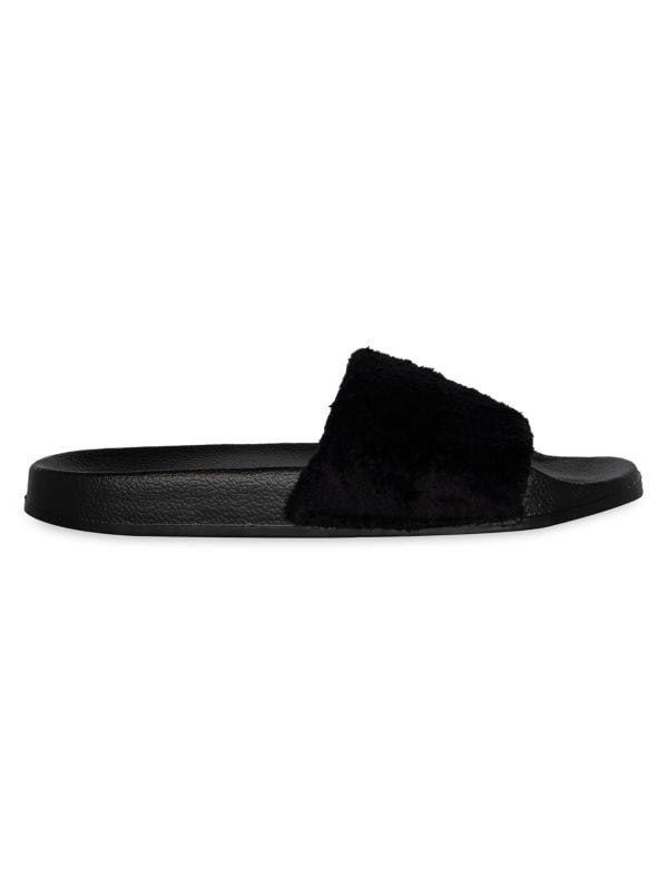 Faux Sheepskin Slides Luxe Faux Fur