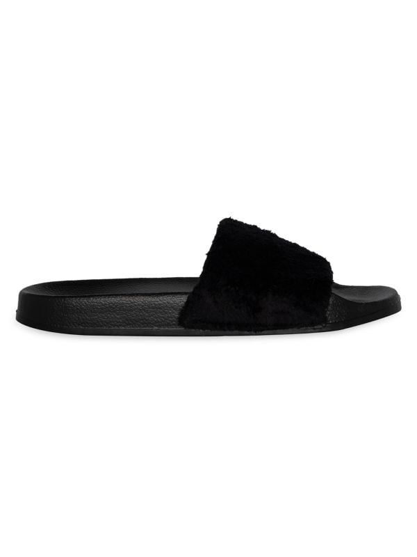 Faux Sheepskin Fur Slides Luxe Faux Fur