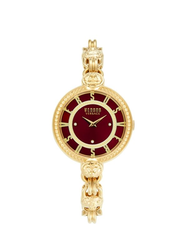 Goldtone Stainless Steel & Swarovski Crystal Bracelet Watch Versus Versace