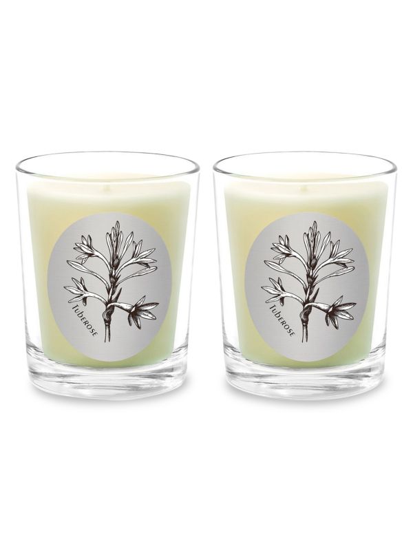 2-Pack Tuberose Scented Beeswax Candle Set Qualitas Candles