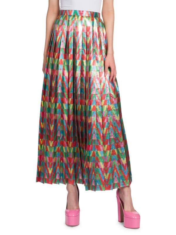 Metallic Monogram Maxi-Skirt Valentino Garavani