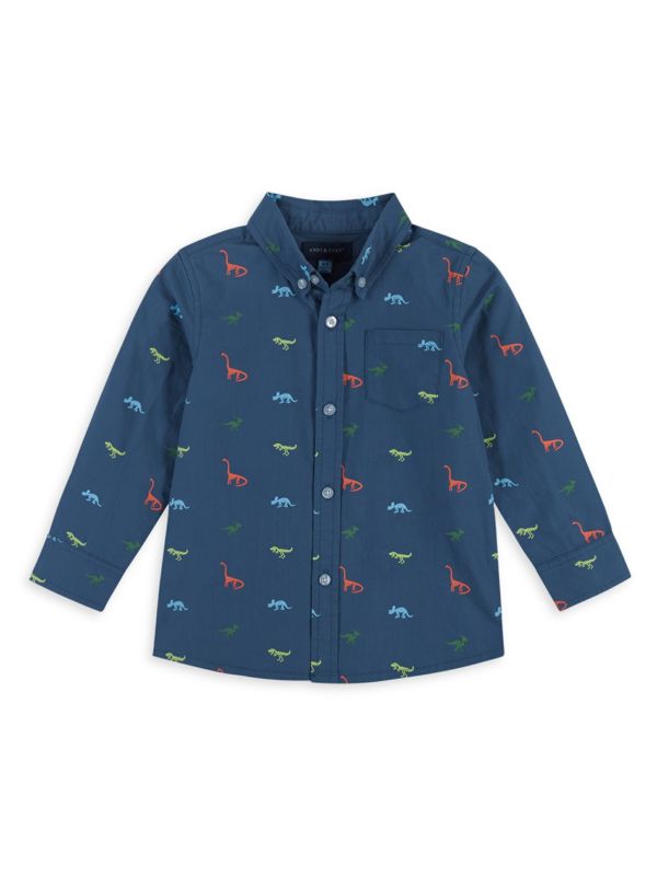 Little Boy’s Dino Button Down Shirt Andy & Evan