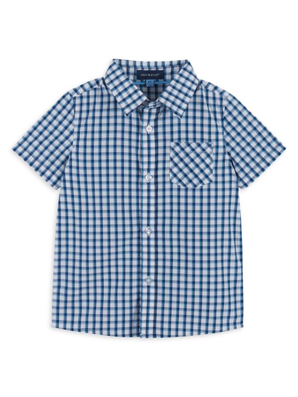 Little Boy’s Gingham Button Down Shirt Andy & Evan