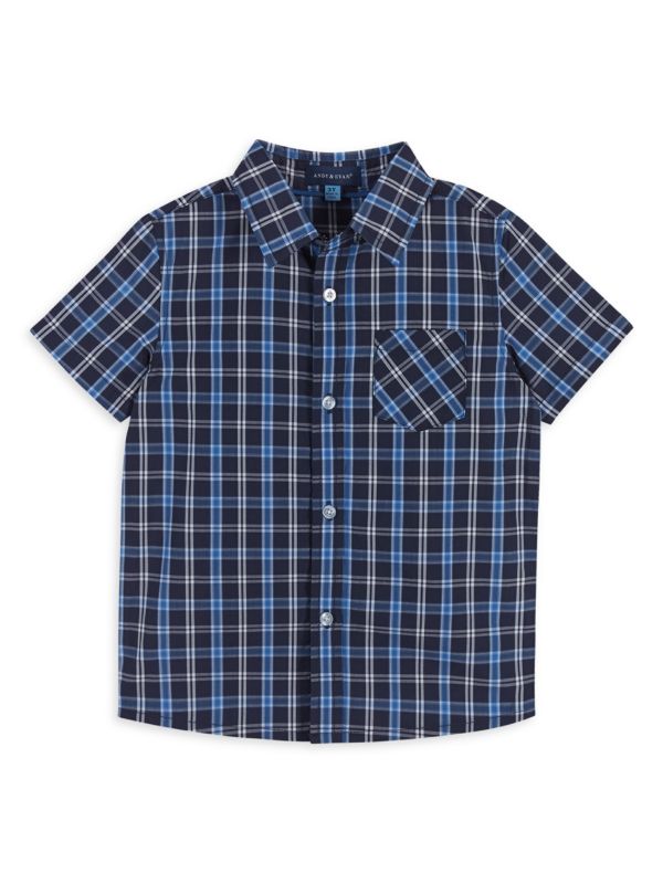 Little Boy’s Gingham Button Down Shirt Andy & Evan