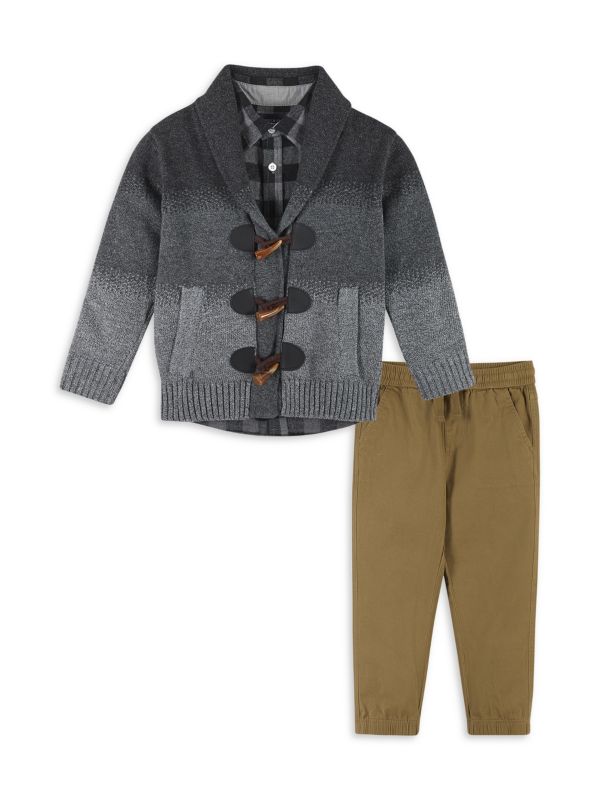 Baby Boy’s 3-Piece Stripe Sweater, Shirt & Pants Set Andy & Evan