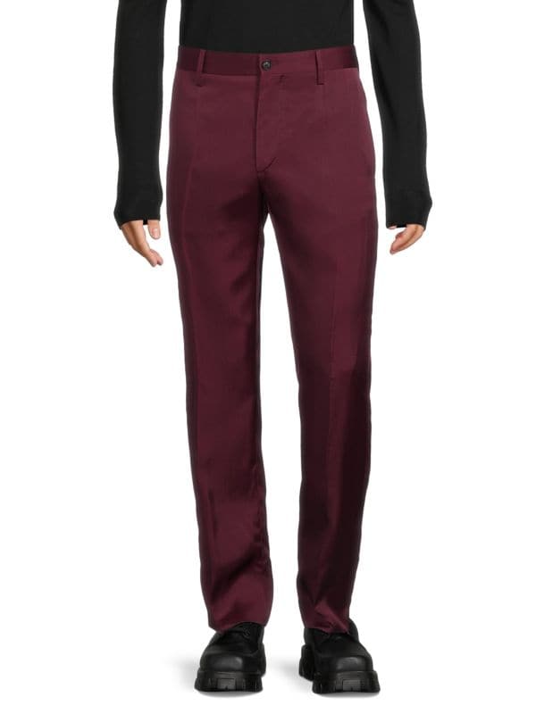 Formal Skinny Fit Silk Blend Dress Pants Versace