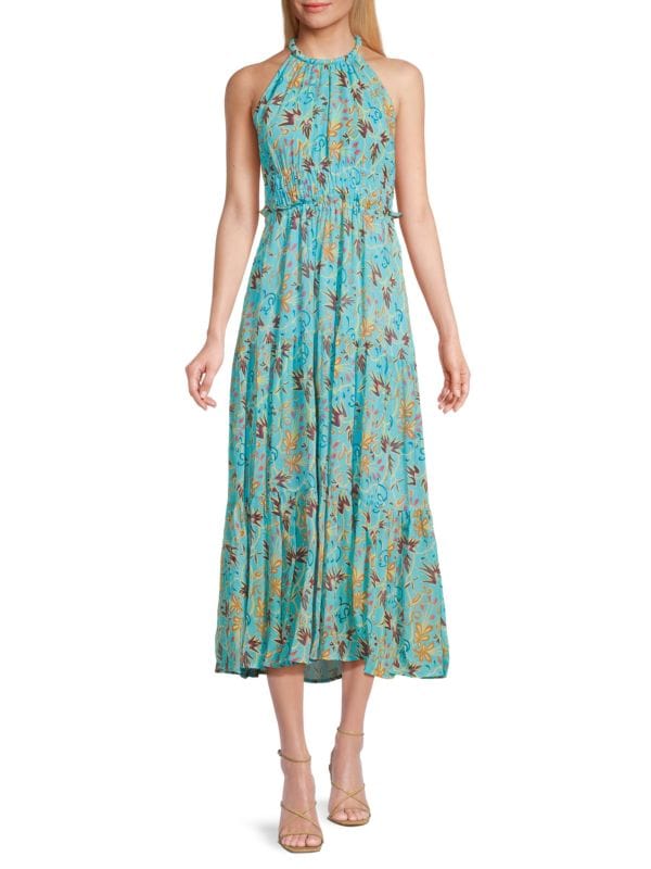 Elara Print Silk Midi Dress A.L.C.