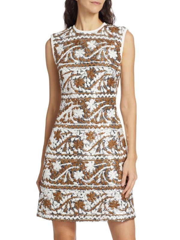 Embroidered Mini Sheath Dress Giambattista Valli