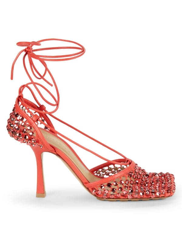 Rhinestone Leather Stiletto Pumps Bottega Veneta