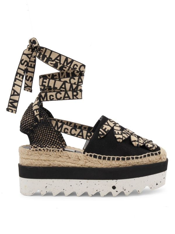 Gaia Logo Canvas Platform Espadrilles Stella McCartney