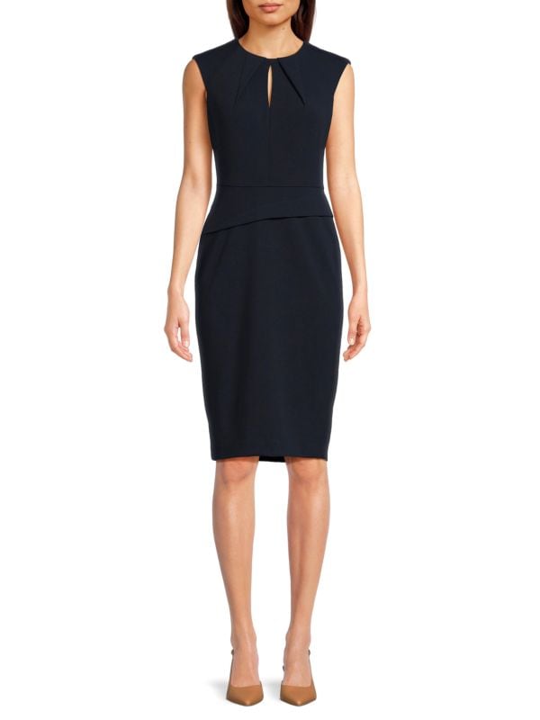 Solid Knee Length Dress Calvin Klein