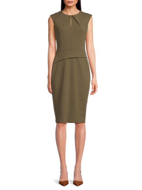 Solid Knee Length Dress Calvin Klein