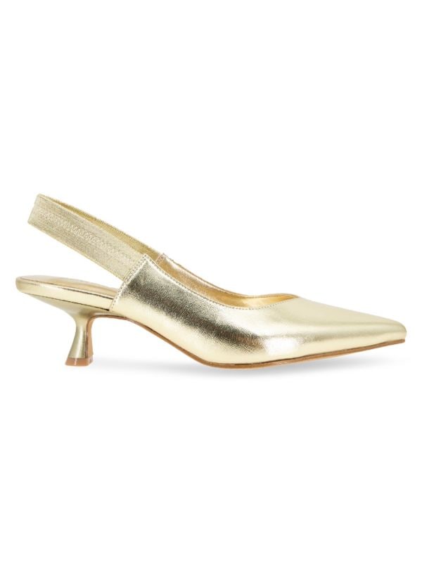 Kayla Metallic Faux Leather Slingback Pumps BCBGeneration