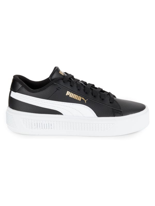 Smash Low Top Leather Platform Sneakers Puma