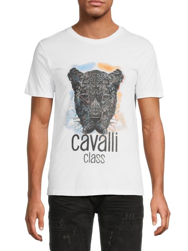 Logo Cotton T-Shirt Cavalli CLASS