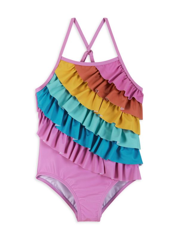 Little Girl's & Girl's Ruffle One Piece Swimsuit Andy & Evan