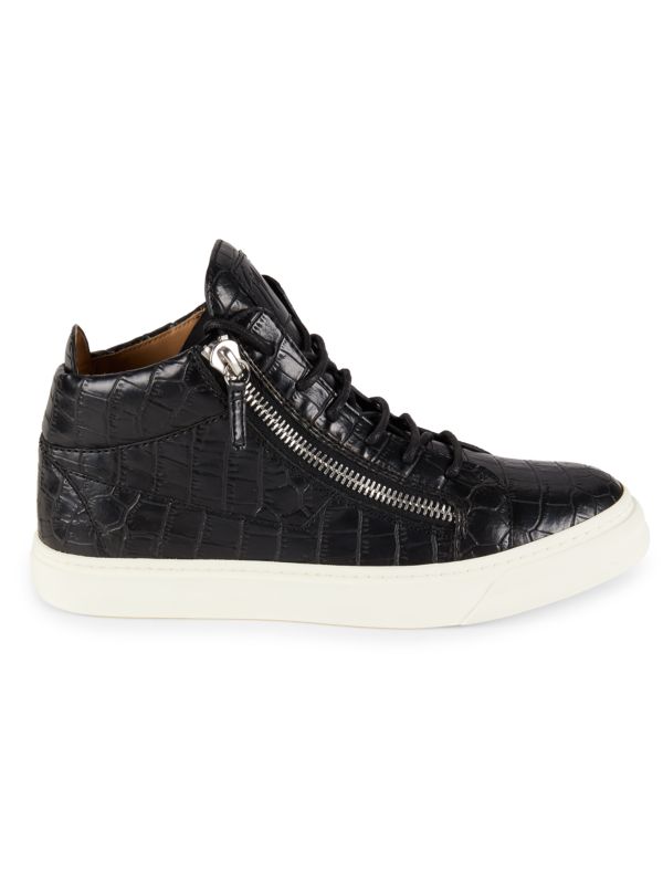 Snake Embossed Leather Sneakers Giuseppe Zanotti