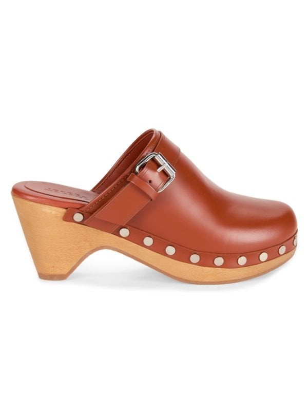 Titya Leather Block Heel Mules Isabel Marant