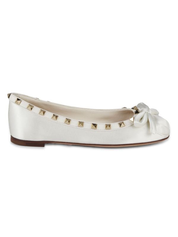 Rockstud Satin Bow Ballet Flats Valentino Garavani