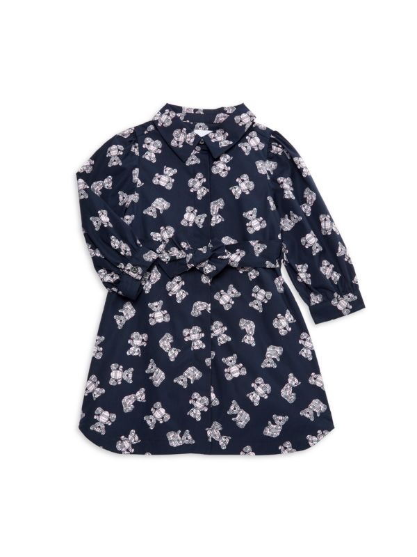 Girl's Bear Print Shirt Dress Burberry