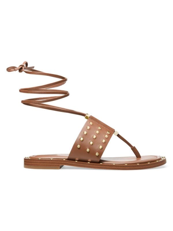 Jagger Studded Ankle Wrap Flat Sandals MICHAEL Michael Kors