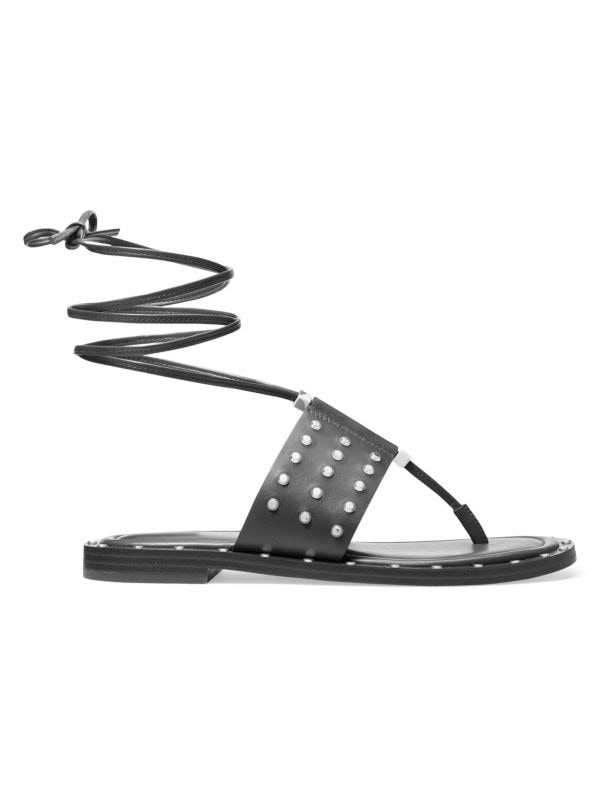 Jagger Studded Ankle Wrap Flat Sandals MICHAEL Michael Kors