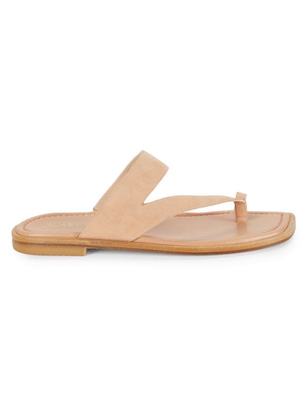 Lyla Suede Flat Sandals Stuart Weitzman