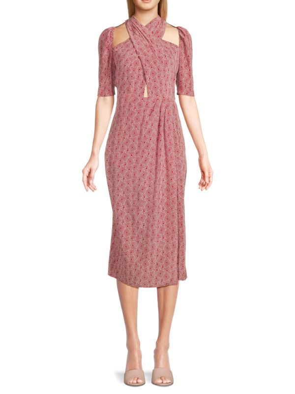 Aveline Print Silk Midi Dress Equipment