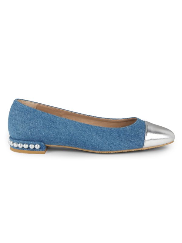 Embellished Denim Flats Stuart Weitzman