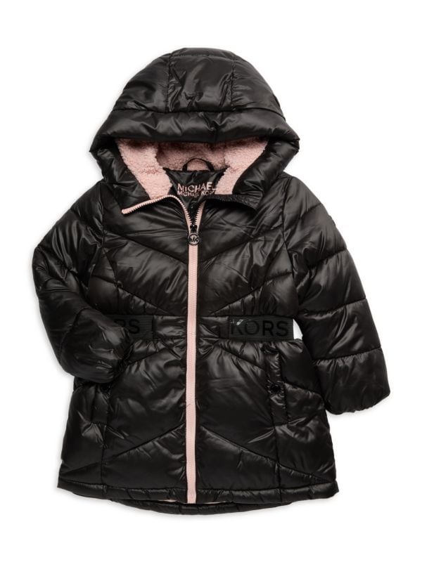 Little Girl's Faux Fur Lined Hooded Puffer Jacket Michael Kors