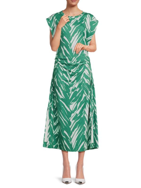 Aurora Abstract Printed Cotton Midi-Dress Tanya Taylor