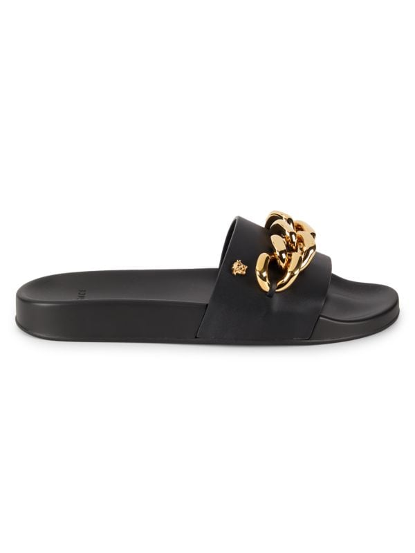 Curblink Leather Slides Versace