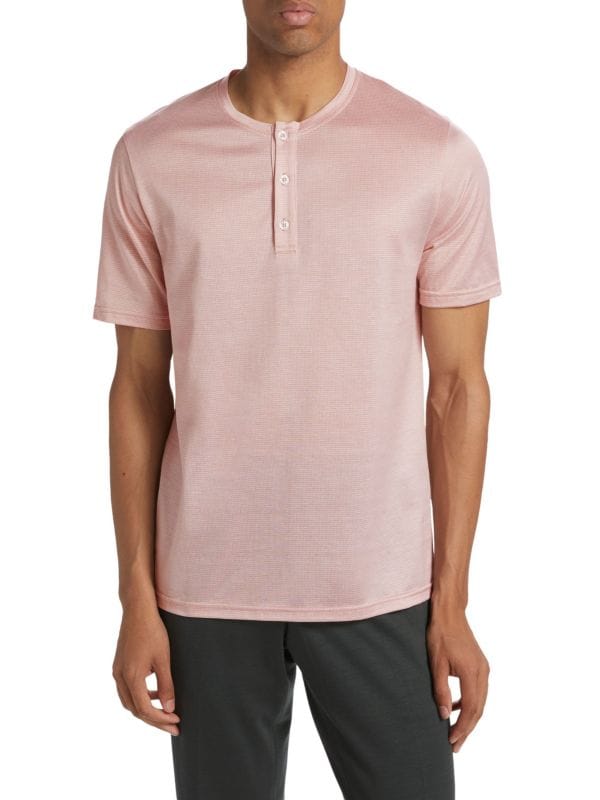 Slim-Fit Cotton Henley Saks Fifth Avenue