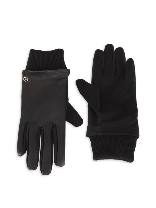 Logo Leather Blend Gloves Cole Haan