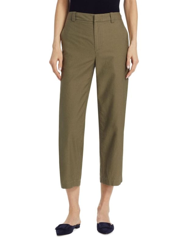 Cotton Mid-Rise Cropped Pants Vince