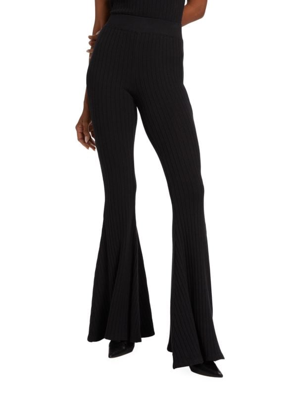 Kiki Rib Knit Flare Pants L'Agence