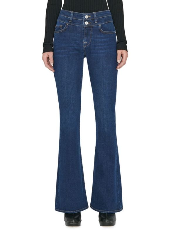 Double Button Flare Jeans Frame